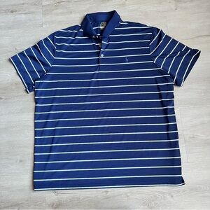Polo Ralph Lauren Performance Striped Polo Shirt Blue White SZ XL
